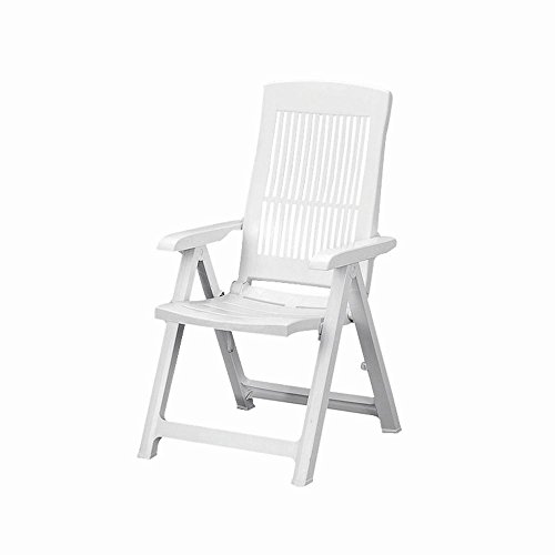 Saturnia 8330025 Sillon Resina 5 Posiciones Blanco Tampa, 60x61x109 cm