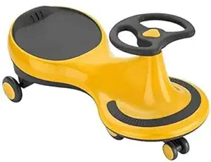 Tygatec Swing Car, LED Flashing Wheels, Ride on Wiggle Car Boys and Girls, No Batteries, Gears or Pedals, Twist, Turn, Wiggle Movement to Steer, for Toddlers, Kids 3 Yrs and UP, 50kg (Yellow)
