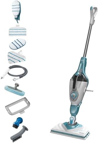 BLACK+DECKER Scopa a vapore 2 in 1 con guanto per la pulizia SteaMitt e 11 accessori, BHSM166DSM-QS