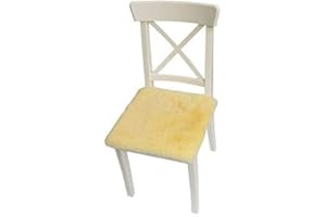 Hollert German Leather Fashion Lammfell - SITZKISSEN/STUHLAUFLAGE 40 x 40 cm Merino Fell Farbe Gelb