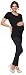 Happy Mama. Women's Maternity Nursing Double Layer T-shirt Round Neckline. 991p (Black, UK 12/14, XL)