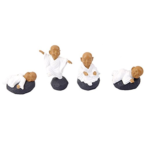 OUNONA Gartenfigur Gartenornament Auto Dekoration mit 12pcs PVC Meditation Mönche - 7