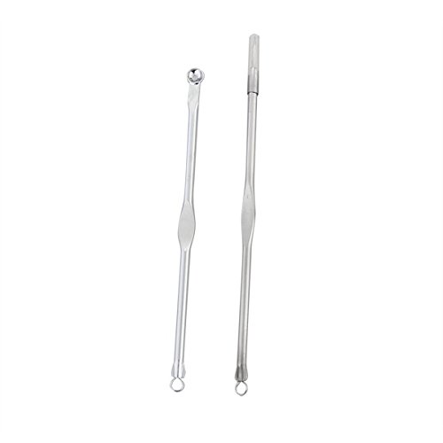 Foxpic Komedonenquetscher Mitesser Akne Pickel Nadel Unreinheiten Abzieher + Clip