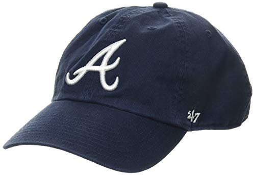 47 Brand Clean Up cap, Berretto da Baseball Unisex-Adulto, Blu (Navy/Braves Navy/Braves), Taglia Unica