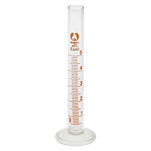 MagiDeal Glas-Messzylinder Measure Lab Chemielabor Messen Graduierte Professionelle 5ml