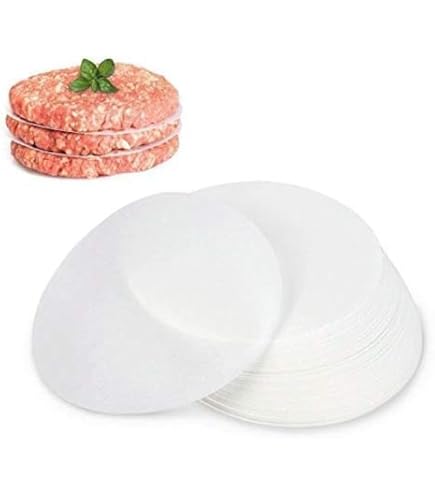 Burgerpresse Edelstahl Set Mit 100 Wachspapieren - Perfekte Patties Jedes Mal