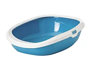 PSK PET MART Gizmo Cat Litter Tray with Rim, Large, Twilight ( Multi Color )