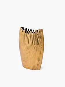 Casa Decor Golden Schizo Flower Vase for Centerpiece, Holder, Modern Home Decor Vase