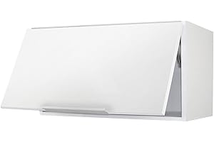 Berlioz Creations CH8HBM Hängeschrank für Küche mit Dunstabzugshaube, in sehr mattem Weiß, 80 x 34 x 35 cm, 100 Prozent französische Herstellung