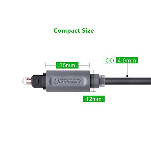 UGREEN Optisches Toslink Digital Kabel 3m unterstützt für CD-Player, Blu-Ray-Player, DAT-Recorder, DVD-Player, Spielkonsolen und andere Audio Gerätes Grau - 6