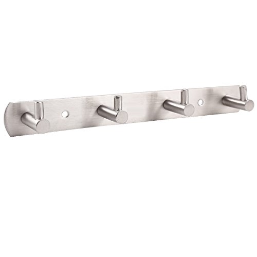 Preisvergleich Produktbild Edelstahl Türgarderobe Kleiderhaken 4 Haken Türhakenleiste Garderobenhaken Hakenleiste Handtuchhalter Handtuchhaken Aufhänger