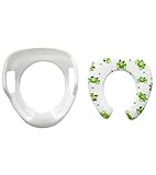 Kinder WC Sitz, Toilettentrainer, gepolsterte Sitzfläche, seitliche Haltegriffe, mit Spritzschutz, leicht zu reinigen - 3