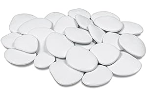 Teraplast Ciottoli decorativi in plastica riciclata, bianco largo (5-8 cm)