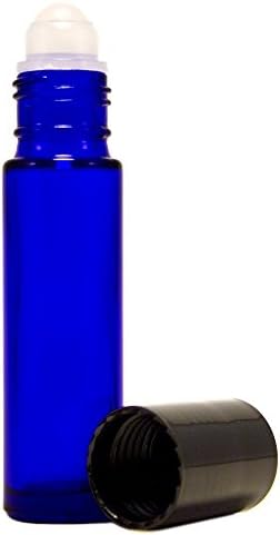 Minkle- Pack of 6 - Aromatherapy Glass Roll on Bottles, 10ml (1/3oz) Cobalt Blue Glass