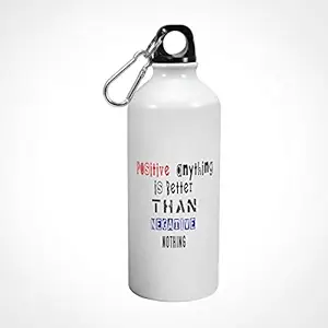 iKraft Positive Thinking Printed Water Bottle for Boys and Girls - 600ml (White)