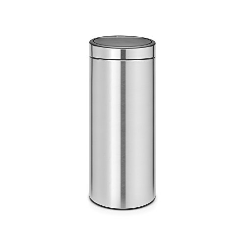 Brabantia 115462 Touch Bin New mit herausnehmbaren Kunststoffeinsatz, 30 L, Edelstahl, matt steel fingerprint proof, 32.8 x 32.8 cm