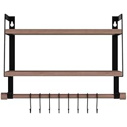 Halcent Etagere Murale Bois Étagère Cuisine Etagere Douche Etagères Murales Salle de Bain Porte-Épices pour Cuisine Salle de Bains Salon
