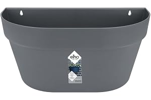 elho Loft Urban väggkorg 40 – planterare för balkong och utomhus – 100% återvunnen plast – Ø 39,3 x H 18,8 cm – svart/antraci