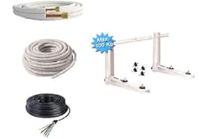 RODRIGAS Pack raccordement climatiseur 3 mètres 1/4 3/8 + support mural qualité professionnelle