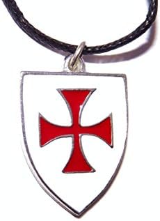 Knights Templar Shield Pendant (Red on White)