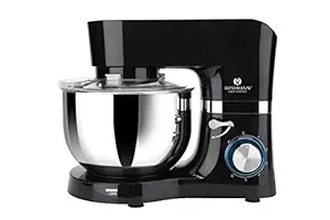 Rossmann Professional Stand Mixer | 1400 Watts 100% Pure Copper Motor | Metal Gears & Planetary Rotation | 5.5 Lit SS Bowl | Teflon Coated Beater & Dough Hook & SS Whisk Cone | 2 Years Warranty(Black)