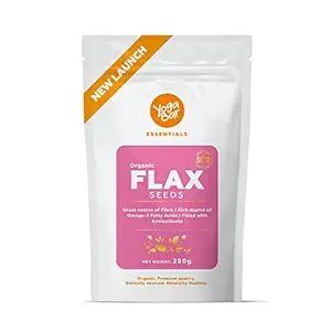 Yogabar Organic Roasted Flax Seeds - Organic Flax Seeds That Helps Regulate Blood Sugar - High in Fibre, Omega-3 & Antioxidants - Healthy Snacks for Weight Loss, Alsi Seeds for Hair Fall Control