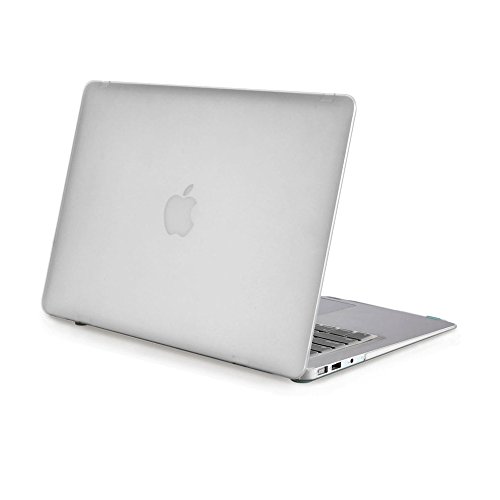 i-Buy Matte Gummierte Harte Schutzhülle Hülle für Apple Macbook Air 13.3 Zoll + Schutzfolie + Silikon Tastaturschutz + Anti-Staub-Stecker – Klar - 3