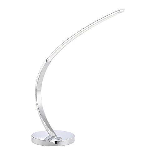 Preisvergleich Produktbild LED Tischleuchte, verchromte gebogene Design Tischlampe Schreibtischlampe 1-flammig geschwungen Design, 390 Lumen 6 W modern elegant