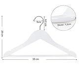 Songmics 20 Stück Holz Kinder-Kleiderbügel Weiß, 35 cm CRW06W-20 - 3