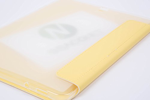 Samsung Galaxy Tab S2 9.7 TASCHE Hülle HINTEN RÜCKSEITE TRANSPARENT Case Etui für Wi-Fi SM-T810 LTE SM-T815 Smart Cover mit Auto Sleep Wake up / Standfunktion + Capacitive Stylus + Displayschutzfolie – GELB - 8