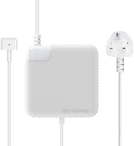 Macbook Air Charger, SkyGrand 45W Magnetic Magsafe 2 (T) Style Connector Power Adapter for Apple MacBook Air 11 inch and 13 inch (With UK Extension Cord) (45W)