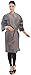 Hairdressing Salon Client Gown Kimono Style- 43" Long (Grey)