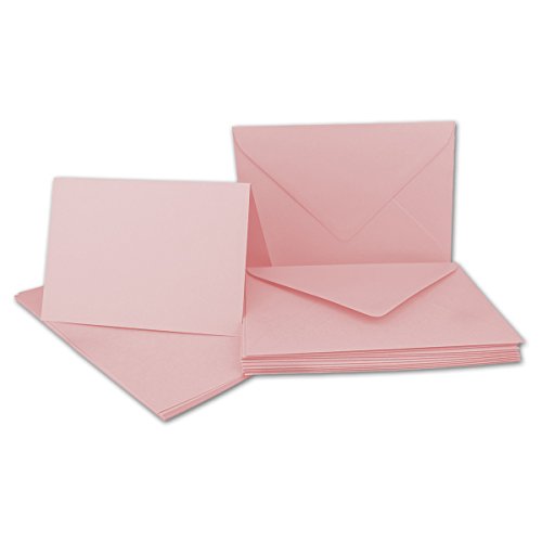 Faltkarten SET mit Umschlägen DIN A6 / C6 in Rosa | 20 Sets | Doppel-Karten & Briefumschläge aus Premium-Papier, 14,8 x 10,5 cm | bedruckbare Postkarten | ideal für Weihnachten, Grußkarten und Einladungen | Serie FarbenFroh aus dem Hause GUSTAV NEUSER - 2