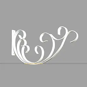 GIG Handicrafts Plant Hook Iron Hanging Plant Leaves Hanging Hooks Wall Brackets for Planter and Multiple Uses (45 cm x 21 cm x 2.5 cm, White)