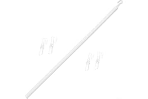 SANDYSEPTEMBER Tringle extensible en polypropylène pour stores vénitiens avec 5 crochets et construction robuste pour une utilisation facile
