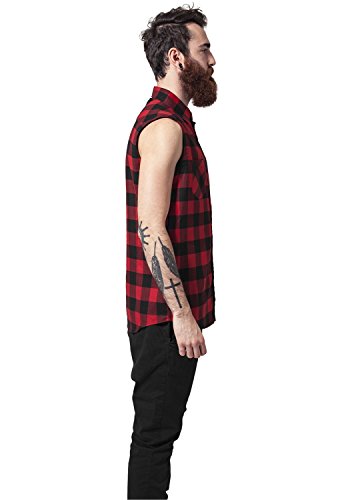 Sleeveless Checked Flanell Shirt Rot