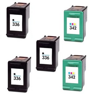 Prestige Cartridge 5 x HP 336 HP 342 Tintenpatronen, schwarz/dreifarbig