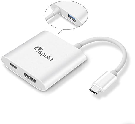 Megulla USB-C Hub with HDMI 4k Output and Power Delivery/Passthrough (1 Superspeed USB 3.0 Port, 1 HDMI Port, 1 USB-C PD charging port) for MacBook2015/2016, ChromeBook Pixel and more
