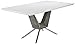 Produktbild CAVADORE Esszimmertisch FLY / Esstisch in extravagantem Design / Tischplatte MDF Hochglanz weiß lackiert / Säule in Beton Optik / Füße Metall verchromt / 160 x 90 x 76 cm (BxTxH)