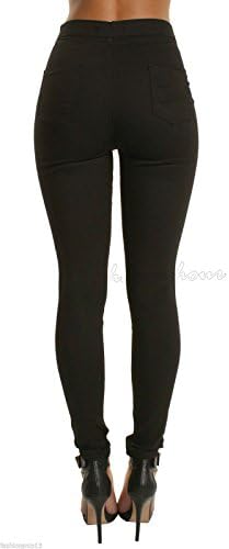 Ladies High Waisted Super Skinny Stretchy Ankle Classic Pencil Tube Jeans Jeggings UK Size 6-16 (16)