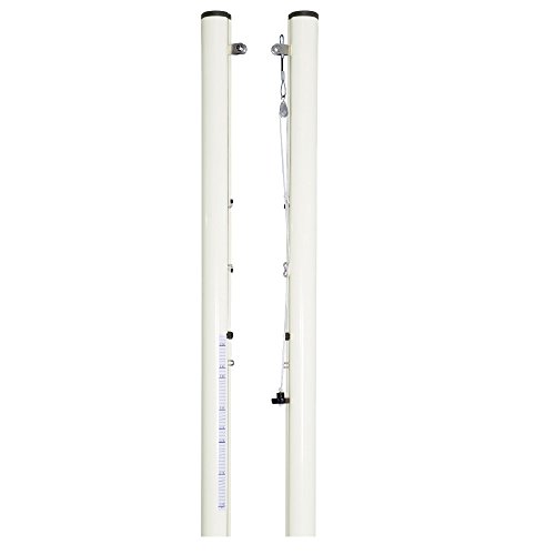 BWA Sports - Poteaux de Volley Scolaire en Aluminium diamètre 90mm, à sceller, Tension Manuelle.