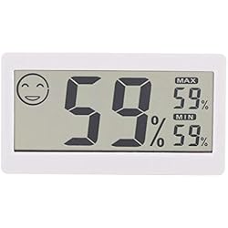 Thermomètre Hygromètre Numérique, Thermo-hygromètre Domestique Électronique Ecran LCD Détecteur de Température Humidité Monitoring Time Recorder Monitor Moniteur de jauge 2-en-1