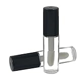 20 Pcs 1.2ml Mini Refillable Travel Empty Lip Gloss Bottle Tube Vials Containers with Bar Black Lid