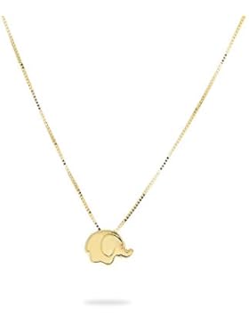 Halskette Elefant (Eléphant) Vintage Kollektion Gelbgold, cm. 45 (verstellbar) 9Kt. – 375/1000 - Hergestell in...
