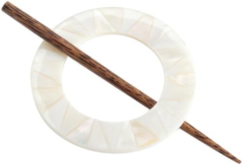Mother Of Pearl Round Shawl Pin-