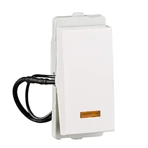 Schneider Electric Livia Plastic 16AX 1 Way 1 Module Switch with Indicator (White)