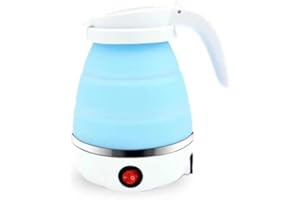 TAITUS Mini Foldable Electric Kettle Collapsible Kettle Portable Suitable for Home Travel and Camping (Blue)