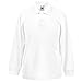 New Fruit of the Loom Childrens Kids Long Sleeve Polo Shirt White 14/15