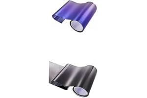 Feegow 2/8PCS Car Sun Visor Strip Tint Film Front Windshield UV Shade Banner Accessories for Most Cars-Black+Purple