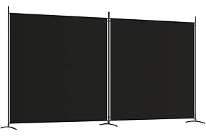 ‎VIDAXL vidaXL Parawan 2-panelowy, czarny, 348 x 180 cm, tkanina, parawan pokojowy, przegroda, przegroda pokojowa, parawany pokojowe, przegrody